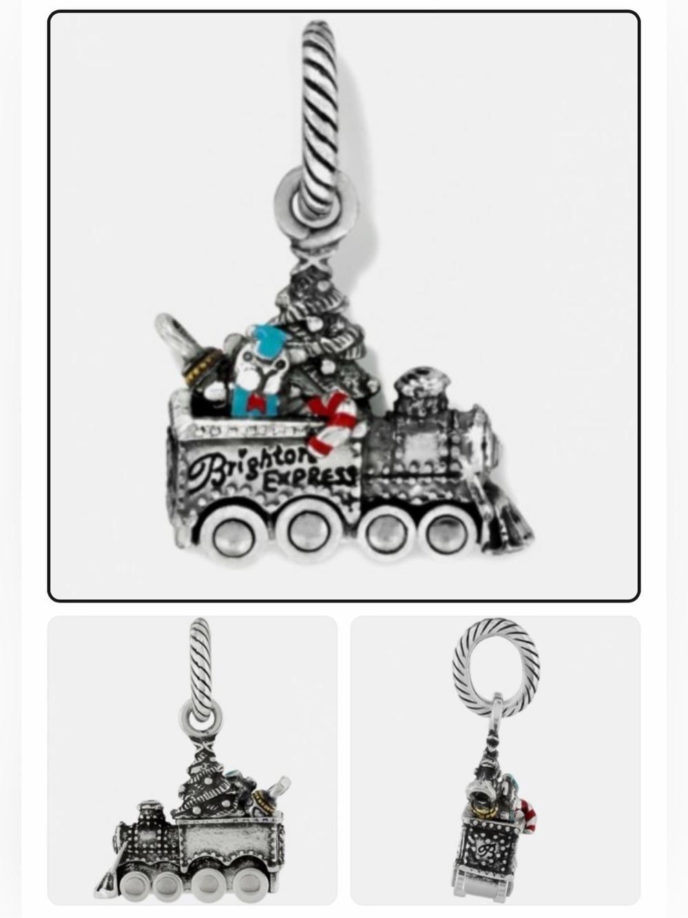 🎄Brighton ALL ABOARD Train Charm Bead Christmas Holiday Choo Choo RETIRED
